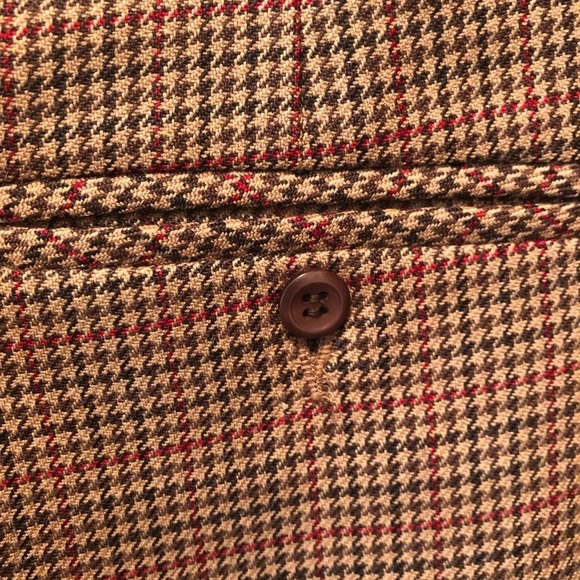 Pendleton 100% Wool Houndstooth Trouser Pant Slacks 14T Straight Leg  Brown Red - Picture 4 of 9